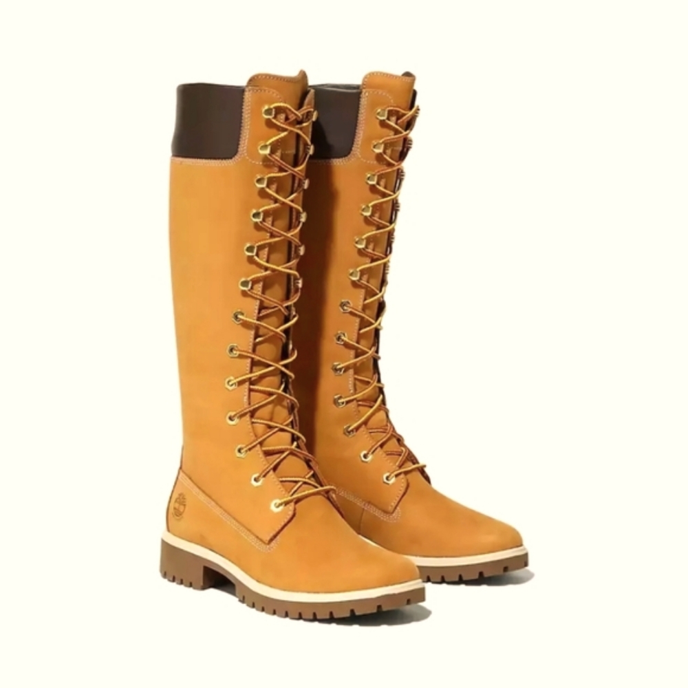 TIMBERLAND PREMIUM WHEAT BUCK LEATHER WOMEN'S 14in BOOTS SIZE 6.5